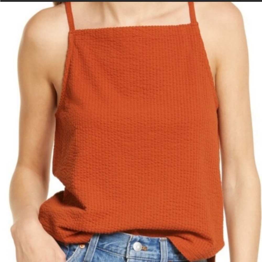 Madewell Seersucker Apron Tank